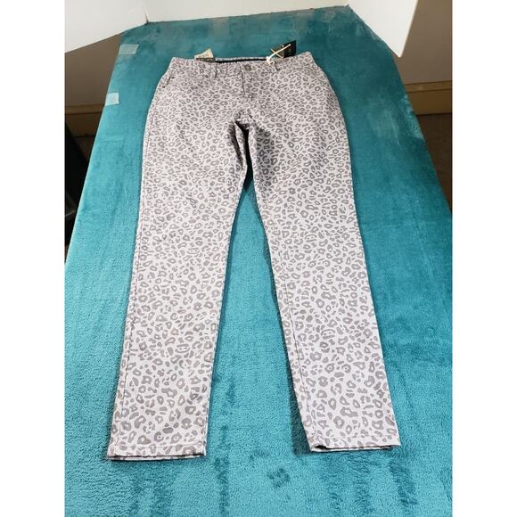 Lincoln Outfitters Jeans Sz 8 Womens Gray Animal Print Stretch Ankle Skinny NWT - Picture 1 of 14